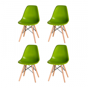 Набор 4 шт Стул обеденный DOBRIN DSW, ножки светлый бук, цвет салатовый (G-08)
