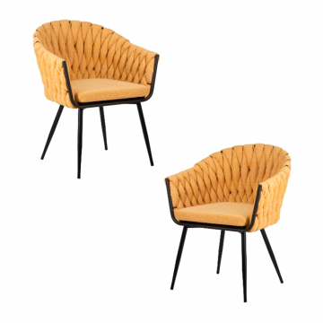 Набор 2 шт Стул обеденный DOBRIN MATILDA, жёлтая ткань (LAR 275-8)