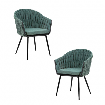 Набор 2 шт Стул обеденный DOBRIN MATILDA, зеленая ткань (LAR 275-23)