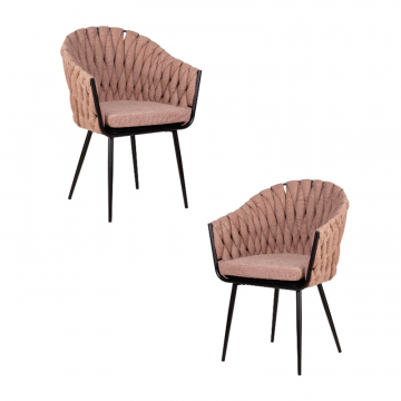 Набор 2 шт Стул обеденный DOBRIN MATILDA, коричневая ткань (LAR 275-3)