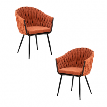 Набор 2 шт Стул обеденный DOBRIN MATILDA, оранжевая ткань (LAR 275-27)