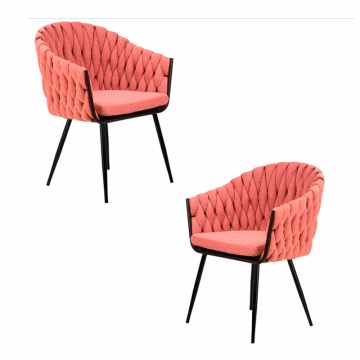 Набор 2 шт Стул обеденный DOBRIN MATILDA, розовая ткань (LAR 275-10)