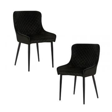 Набор 2 шт Стул обеденный DOBRIN RICHARD, черные матовые ножки, черный велюр (V108-77)