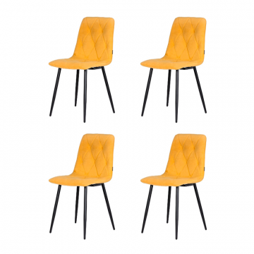 Набор 4 шт Стул обеденный DOBRIN CHILLY ROMBO, Горчичный Simple 15, основание черное