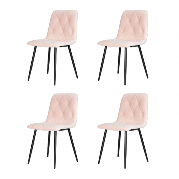 Набор 4 шт Стул обеденный DOBRIN CHILLY ROMBO, Бежевый Simple 44, основание черный