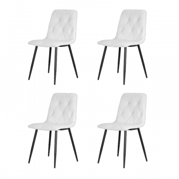 Набор 4 шт Стул обеденный DOBRIN CHILLY ROMBO, Светло-серый Simple 29, основание черный