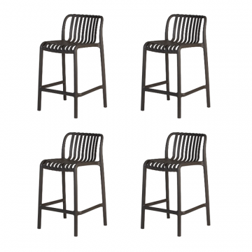 Набор 4 шт Стул полубарный DOBRIN CHLOE, темно-серый