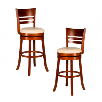 Набор 2 шт Вращающийся полубарный стул DOBRIN WILLIAM COUNTER, шоколад, кремовый