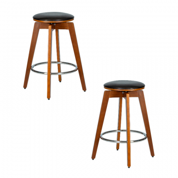 Набор 2 шт Табурет полубарный DOBRIN TOM'66, цвет черный глянец PU ABD 002