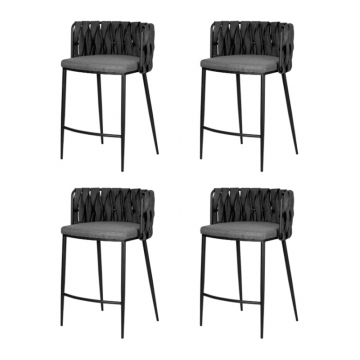 Набор 4 шт Стул полубарный DOBRIN AMELIA COUNTER, серая ткань (F-48), темно-серый винтажный PU (MF-12)