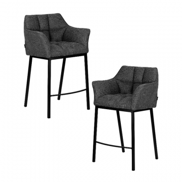 Набор 2 шт Стул барный DOBRIN LUCAS COUNTER, серая ткань (F-22)