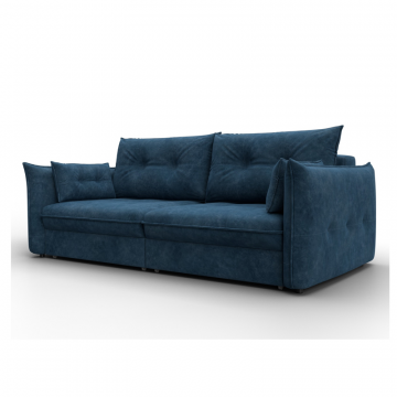 Диван прямой Лига-100 НПБ, BRUT 11 синий, Велюр
