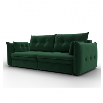 Диван прямой Лига-100 НПБ, SEVEN 626 зеленый, Велюр