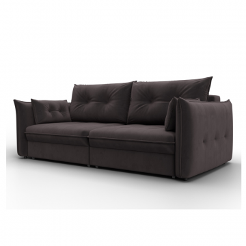 Диван прямой Лига-100 НПБ, SEVEN 727 коричневый, Велюр