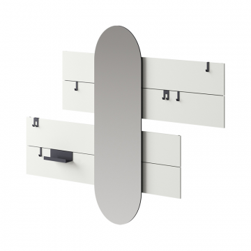 Вешалка Stripe L горизонтальная с зеркалом 60*160 см (белый)