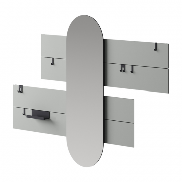 Вешалка Stripe L горизонтальная с зеркалом 60*160 см (серый)