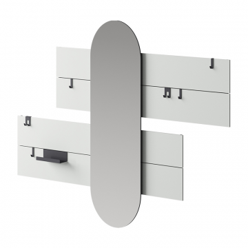 Вешалка Stripe L горизонтальная с зеркалом 60*160 см (светло-серый)