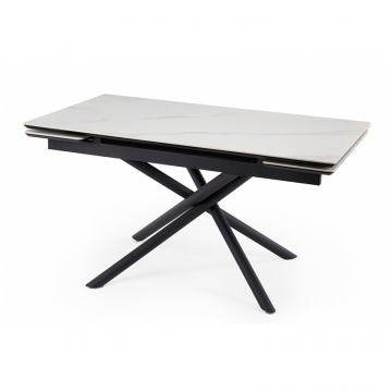 Керамический стол Мэриан 140 (200) х 80 snow alpin white / черный