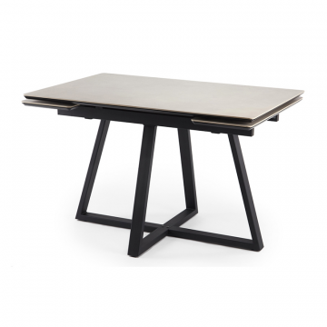 Керамический стол Памелла 120(180)х80 carmen light grey / черный