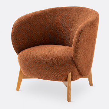 Кресло с подлокотниками ушки Lancy  единый размер каштановый