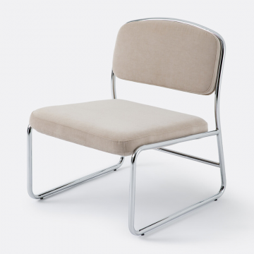 Кресло из хрома и ткани Celestina  единый размер бежевый