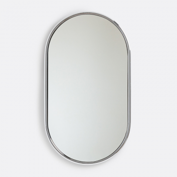Овальное зеркало из хромированного железа Eloka  единый размер серый