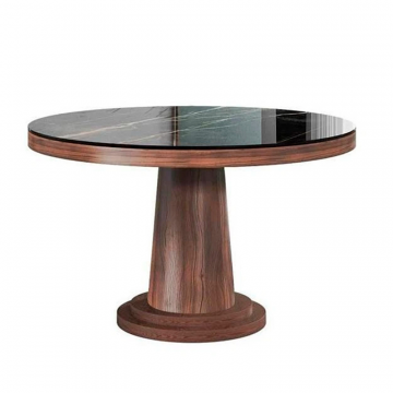 Стол круглый обеденный Bilbo 120, керамика глянцевая черная