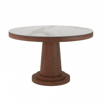 Стол круглый обеденный Bilbo 100, керамика матовая белая