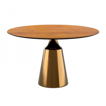 Стол круглый Lucas 120, шпон / опора золото