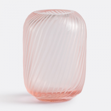 Ваза из рифленого стекла В13 см Azea  единый размер розовый