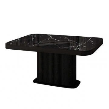 Стол прямоугольный раскладной Denver (180+40), керамика глянцевая, опора дерево