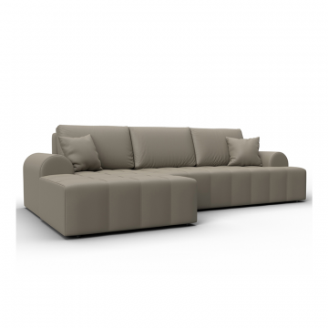 Диван угловой Лига-080 угол левый Бежевый, Экокожа