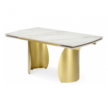 Керамический стол Готланд 160(220)x90 бежевый (fnz9206037) / золото