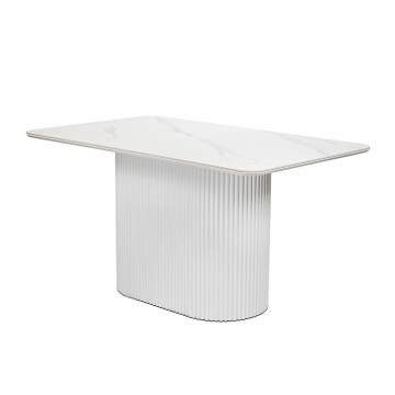 Стол Festa 140x85x77см, керамогранит белый мрамор 