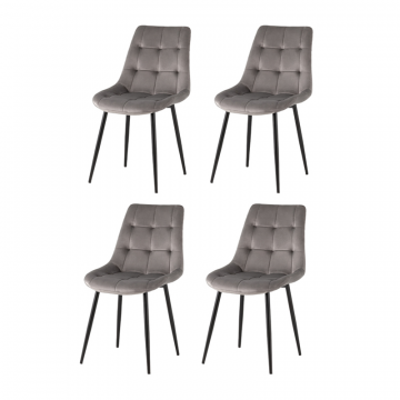 Стул Флекс New велюр светло-серый 4шт.