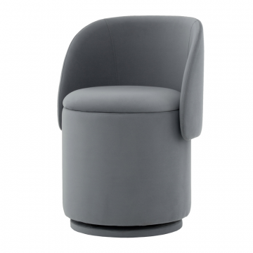 Пуф-трансформер Таунсвилл вращающийся с ящиком велюр серый