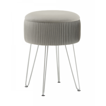 Пуф Астор серебристый серебряные ножки