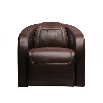 Кресло F2F ПИЛОТ натуральная кожа винтаж, темно-коричневый