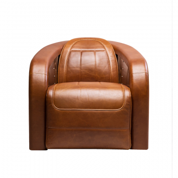 Кресло F2F ПИЛОТ натуральная кожа винтаж, коричневый