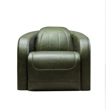 Кресло F2F ПИЛОТ натуральная кожа винтаж, изумрудный