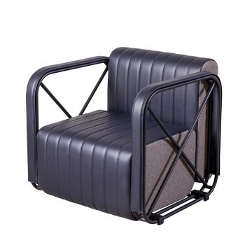 Кресло F2F АКСИОМ ИКС темно-синяя экокожа, черный каркас