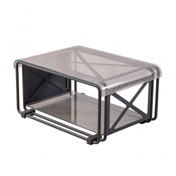 Журнальный столик F2F МОДУЛЬ серое стекло, черный каркас