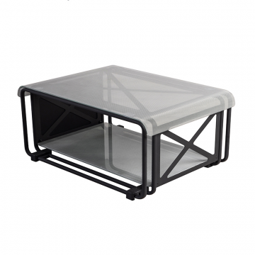 Журнальный столик F2F МОДУЛЬ серебряное стекло, черный каркас