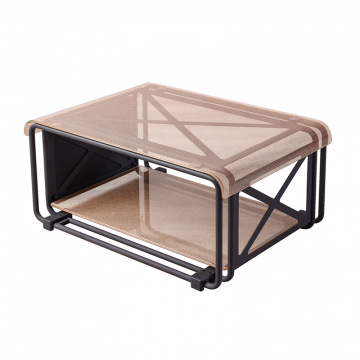 Журнальный столик F2F МОДУЛЬ бронзовое стекло, черный каркас