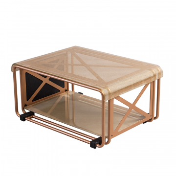 Журнальный столик F2F МОДУЛЬ золотое стекло, золотой каркас