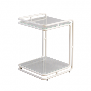 Столик F2F АЙРОНИ С серебреное стекло, белый корпус