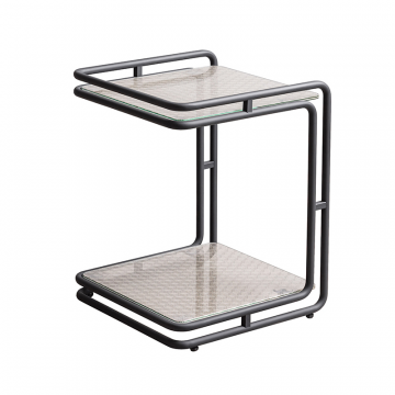 Столик F2F АЙРОНИ С серое стекло, черный корпус