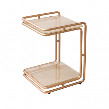 Столик F2F АЙРОНИ С золотое стекло, золотой корпус