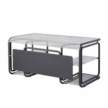 Письменный стол F2F ИНФИНИТИ серебряное стекло, черный каркас