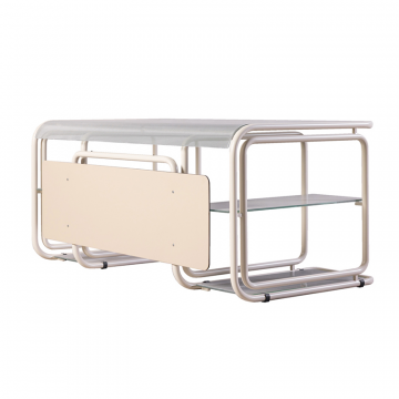 Письменный стол F2F ИНФИНИТИ серебряное стекло, белый каркас